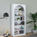Bibliothèque murale design blanc arc 180x31x80cm avec 5 étagères Curvy Offre
