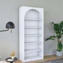 Bibliothèque murale design blanc arc 180x31x80cm avec 5 étagères Curvy Réductions