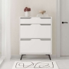 Meuble à chaussures moderne d'entrée avec 2 portes basculantes et un tiroir Tempri Offre