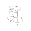 Meuble à chaussures moderne d'entrée avec 2 portes basculantes et un tiroir Tempri 