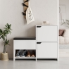 Meuble à chaussures d'entrée avec banc de rangement et 2 portes Haven Vente