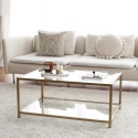 Table basse moderne 90x60cm en métal et verre Astro Vente