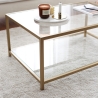 Table basse moderne 90x60cm en métal et verre Astro Remises