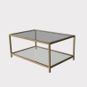 Table basse moderne 90x60cm en métal et verre Astro Choix