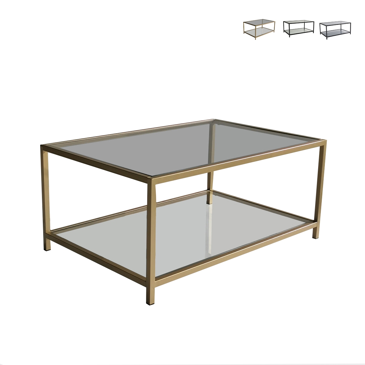 Table basse moderne 90x60cm en métal et verre Astro Promotion Table basse moderne 90x60cm en métal et verre Astro Promotion