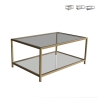 Table basse moderne 90x60cm en métal et verre Astro Promotion