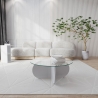 Table basse ronde design en bois et verre 75x35cm Remises