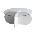 Table basse ronde design en bois et verre 75x35cm Choix