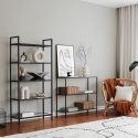 Console d'entrée moderne en métal et verre 3 étagères 100x30x85cm Lola Réductions