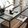 Console d'entrée moderne en métal et verre 3 étagères 100x30x85cm Lola Modèle