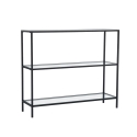 Console d'entrée moderne en métal et verre 3 étagères 100x30x85cm Lola Offre