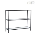 Console d'entrée moderne en métal et verre 3 étagères 100x30x85cm Lola Promotion