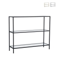 Console d'entrée moderne en métal et verre 3 étagères 100x30x85cm Lola Promotion