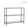 Console d'entrée moderne en métal et verre 3 étagères 100x30x85cm Lola Promotion