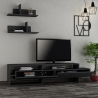 Meuble TV moderne 180 cm avec portes et 2 étagères murales Gara Offre