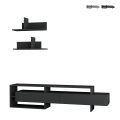 Meuble TV moderne 180 cm avec portes et 2 étagères murales Gara Promotion