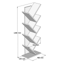 Bibliothèque moderne sur pied h128cm avec 7 étagères inclinées Hitty Caractéristiques