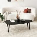 Table basse moderne en bois ovale asymétrique 115x50 cm Sweet Offre