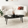 Table basse moderne en bois ovale asymétrique 115x50 cm Sweet Offre