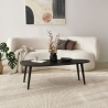 Table basse moderne en bois ovale asymétrique 115x50 cm Sweet Remises