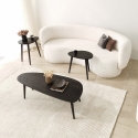 Table basse moderne en bois ovale asymétrique 115x50 cm Sweet Réductions