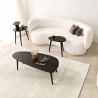 Table basse moderne en bois ovale asymétrique 115x50 cm Sweet Réductions