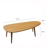 Table basse moderne en bois ovale asymétrique 115x50 cm Sweet 