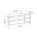 Meuble TV d'angle avec 3 étagères 110x36cm Thales Dimensions