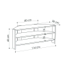 Meuble TV d'angle avec 3 étagères 110x36cm Thales Dimensions