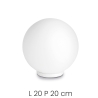 Lampe de table ronde en verre blanc Ø20cm Area S Remises