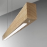Lustre et plafonnier à LED bois clair et métal salon cuisine Badia-S Remises