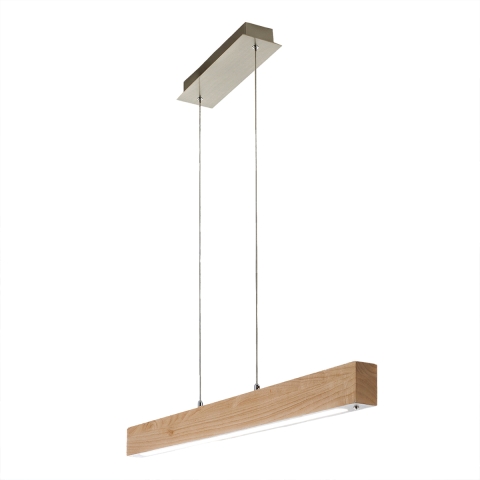 Lustre et plafonnier à LED bois clair et métal salon cuisine Badia-S Promotion