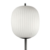 Lampe de sol en métal noir avec abat-jour en verre soufflé Domizia-A Réductions