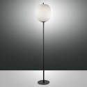 Lampe de sol en métal noir avec abat-jour en verre soufflé Domizia-A Offre