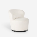 Fauteuil moderne pivotant en tissu bouclé pour salon Yammy Réductions