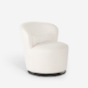 Fauteuil moderne pivotant en tissu bouclé pour salon Yammy Réductions