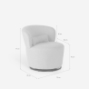 Fauteuil moderne pivotant en tissu bouclé pour salon Yammy 