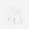 Chaise fauteuil en bouclé blanc métal doré pour salle à manger Vivi Catalogue