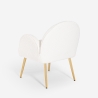 Chaise fauteuil en bouclé blanc métal doré pour salle à manger Vivi Offre