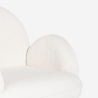 Chaise fauteuil en bouclé blanc métal doré pour salle à manger Vivi Réductions