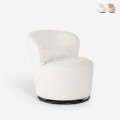 Fauteuil moderne pivotant en tissu bouclé pour salon Yammy Promotion