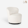 Fauteuil moderne pivotant en tissu bouclé pour salon Yammy Promotion