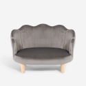Fauteuil canapé coquillage pour chiens et chats en velours Pally Dimensions