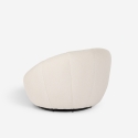 Ensemble fauteuil bouclé blanc design avec repose-pieds pivotant Kuma Offre