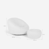 Ensemble fauteuil bouclé blanc design avec repose-pieds pivotant Kuma Réductions