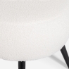 Pouf repose-pieds de salon en teddy bouclé blanc pieds noirs Belix Offre