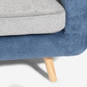 Biko Canapé 2 places en tissu gris et bleu coussins réversibles Réductions