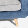 Biko Canapé 2 places en tissu gris et bleu coussins réversibles Réductions