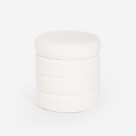 Pouf coffre bouclé design cylindrique pour le salon Mugi Réductions