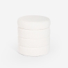 Pouf coffre bouclé design cylindrique pour le salon Mugi Réductions